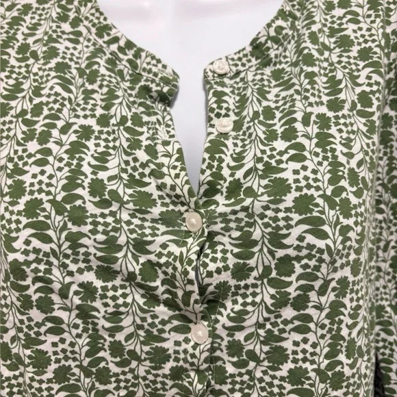 BODEN Women’s Isla Long Sleeve Jersey Shirt Blouse Green and White Size 10 - Picture 4 of 11